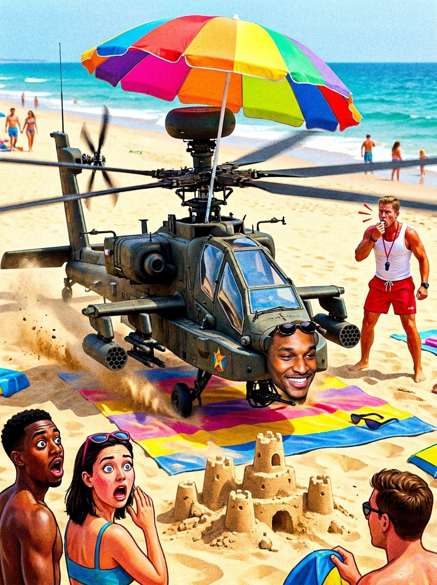 Ansem helicopter beach